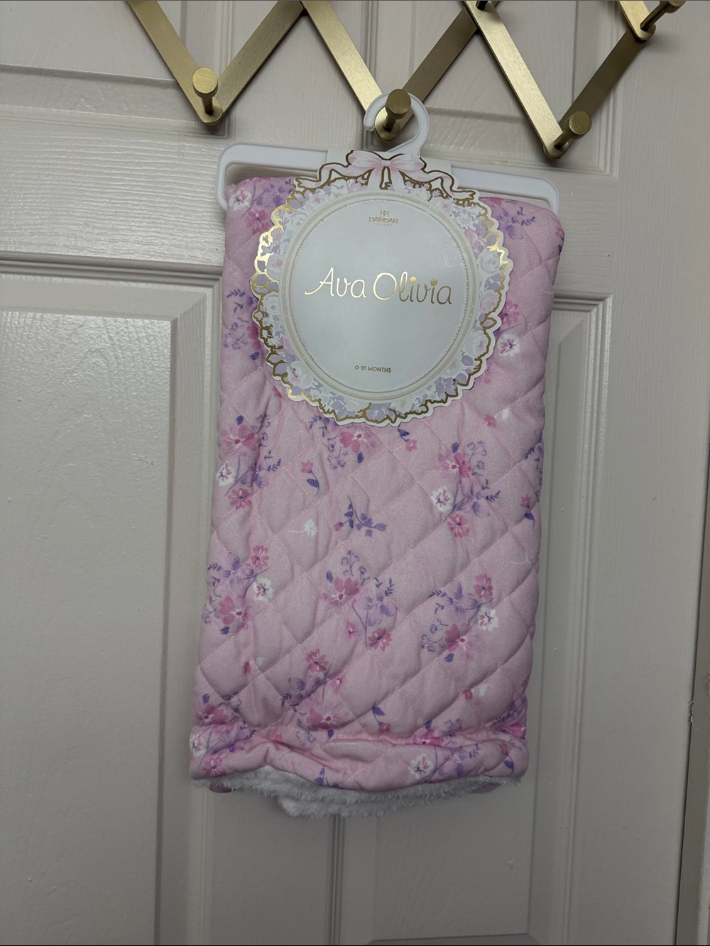 Pink Floral Quilted Baby Blanket